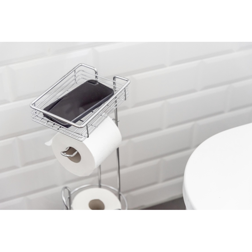 WENKO 24074800 - Toalettpappershållare 16x59 cm polerad krom