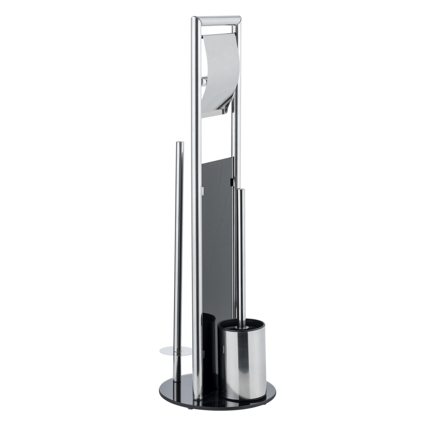 WENKO 24075800 - WC-set RAVINA 20x707 cm rostfritt stål/silver/svart