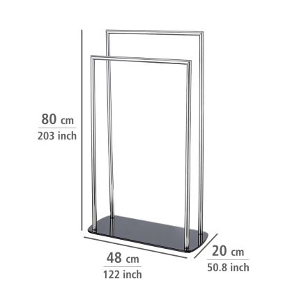 WENKO 24076800 - Handdukshållare RAVINA 48x80 cm rostfritt stål/silver/svart