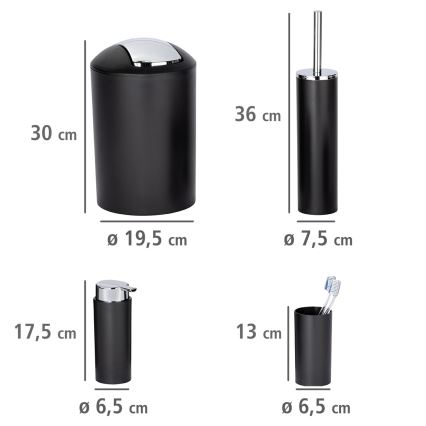 WENKO 24078800 - Set CALVO 6,5x13 cm svart/glänsande krom