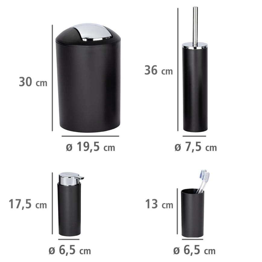 WENKO 24078800 - Set CALVO 6,5x13 cm svart/glänsande krom