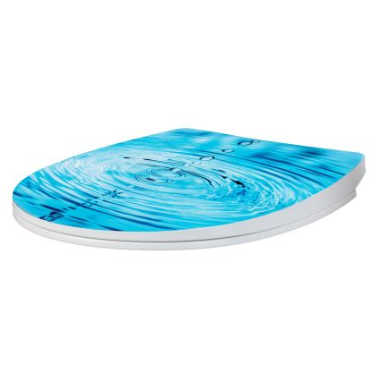 WENKO 24082800 - Toalettsits DROPLETS 45x38,8 cm blå/vit
