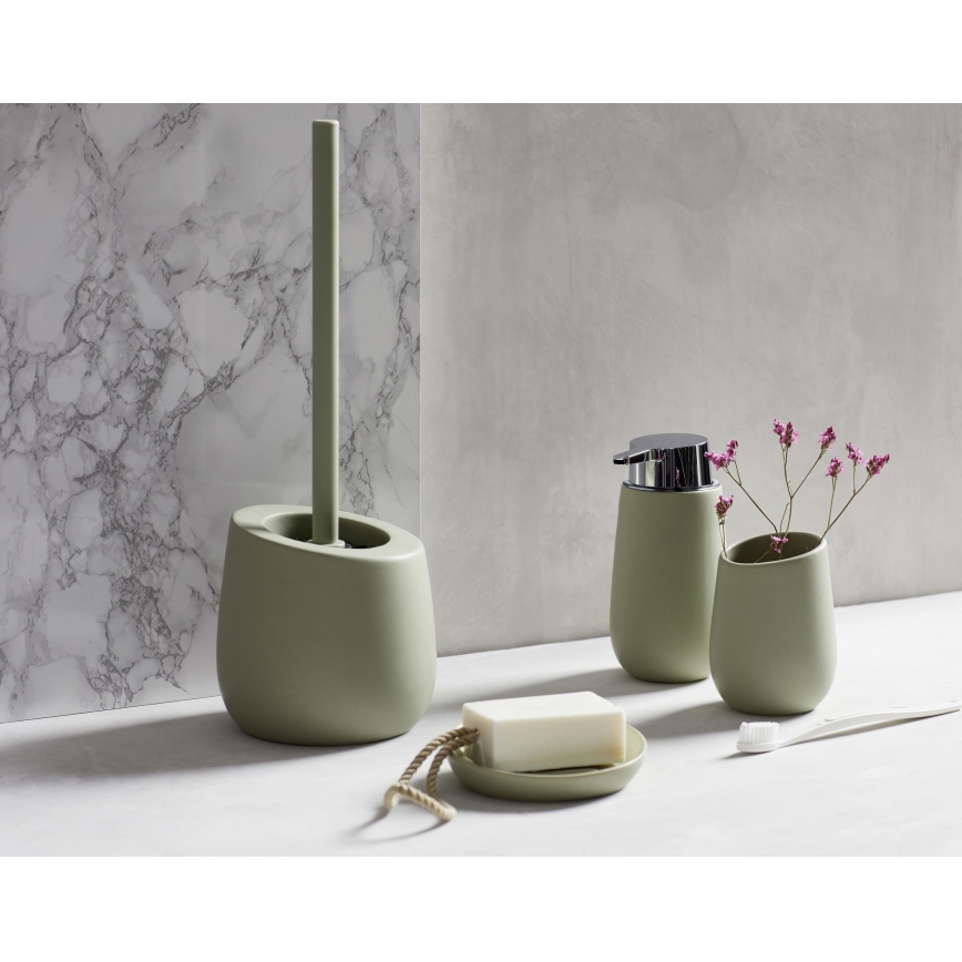 WENKO 24120100 - WC-borste BADI 13,5 x 38 cm, grön