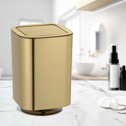 WENKO 24163100 - Papperskorg AURON 17x25,5 cm guld