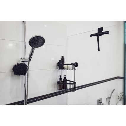 WENKO 24171100 - Duschskrapa MOLA 21x24,5 cm rostfritt stål/svart