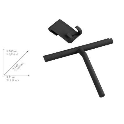 WENKO 24171100 - Duschskrapa MOLA 21x24,5 cm rostfritt stål/svart