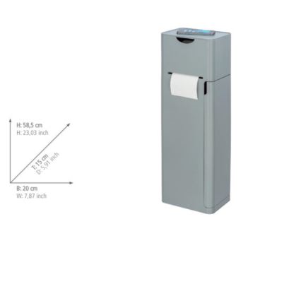 WENKO 24213100 - Toalettborste IMON 20x58,5 cm grå
