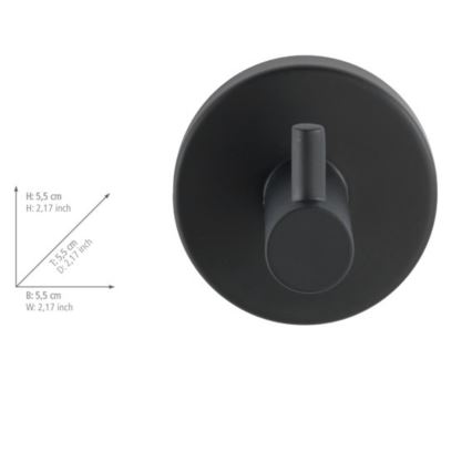 WENKO 24232100-Krok BOSIO BLACK 5,5x5,5 cm rostfritt stål/silverfärgad