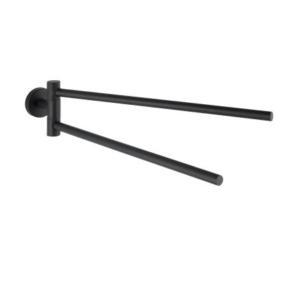 WENKO 24238100-Handdukshållare BOSIO BLACK 5,5x43 cm rostfritt stål/silverfärgad