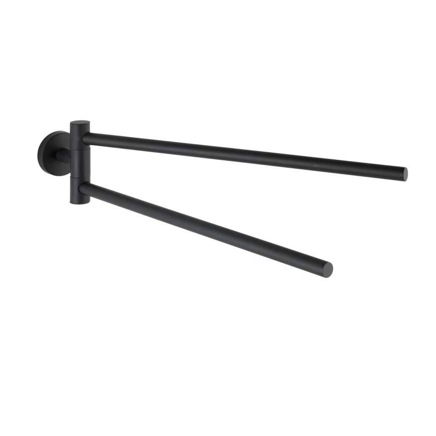 WENKO 24238100-Handdukshållare BOSIO BLACK 5,5x43 cm rostfritt stål/silverfärgad