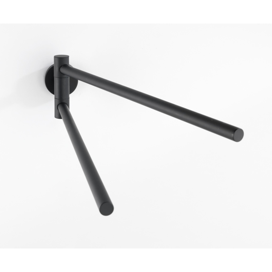 WENKO 24238100-Handdukshållare BOSIO BLACK 5,5x43 cm rostfritt stål/silverfärgad