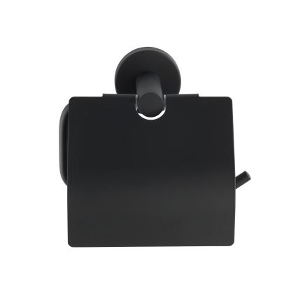 WENKO 24241100-Toalettpappershållare BOSIO BLACK 15x13,5 cm rostfritt stål/silverfärgad