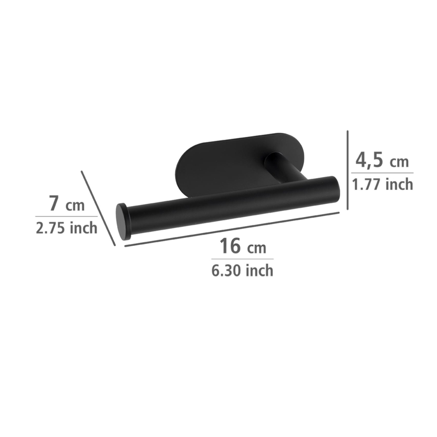 WENKO 24287100-Toalettpappershållare TURBO-LOC OREA BLACK 16x7 cm rostfritt stål/svart