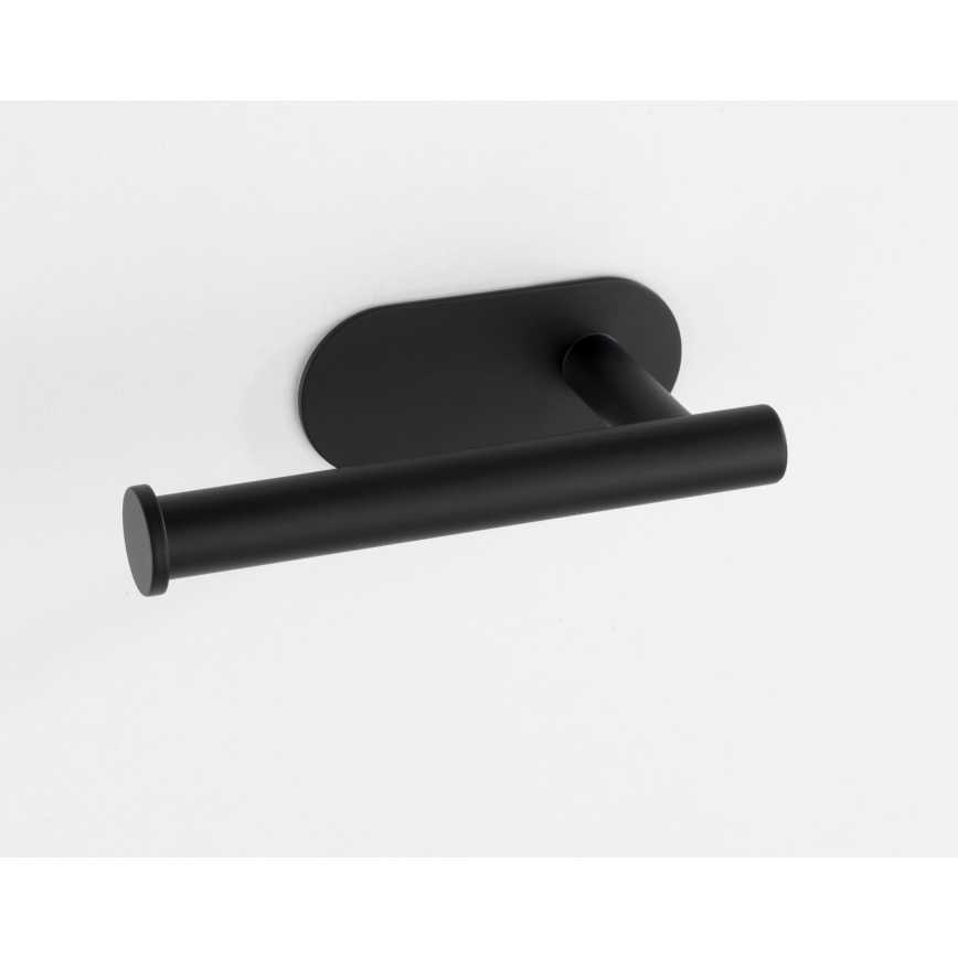 WENKO 24287100-Toalettpappershållare TURBO-LOC OREA BLACK 16x7 cm rostfritt stål/svart