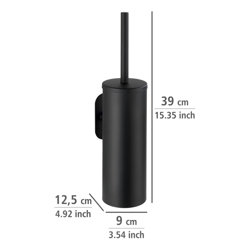 WENKO 24289100-WC toalettborste TURBO-LOC OREA BLACK 9x39,5 cm rostfritt stål/svart