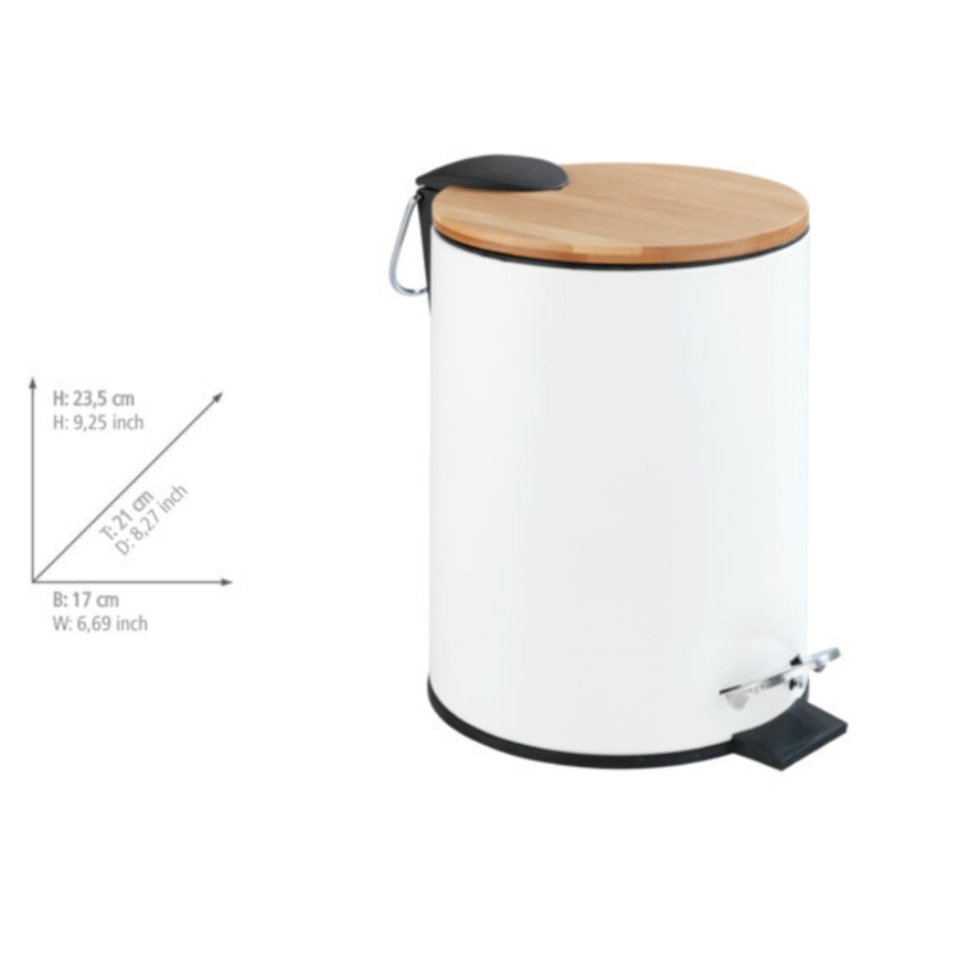 WENKO 24392100 - Förvaringskorg TORTONA 17x23,5 cm vit/brun/svart