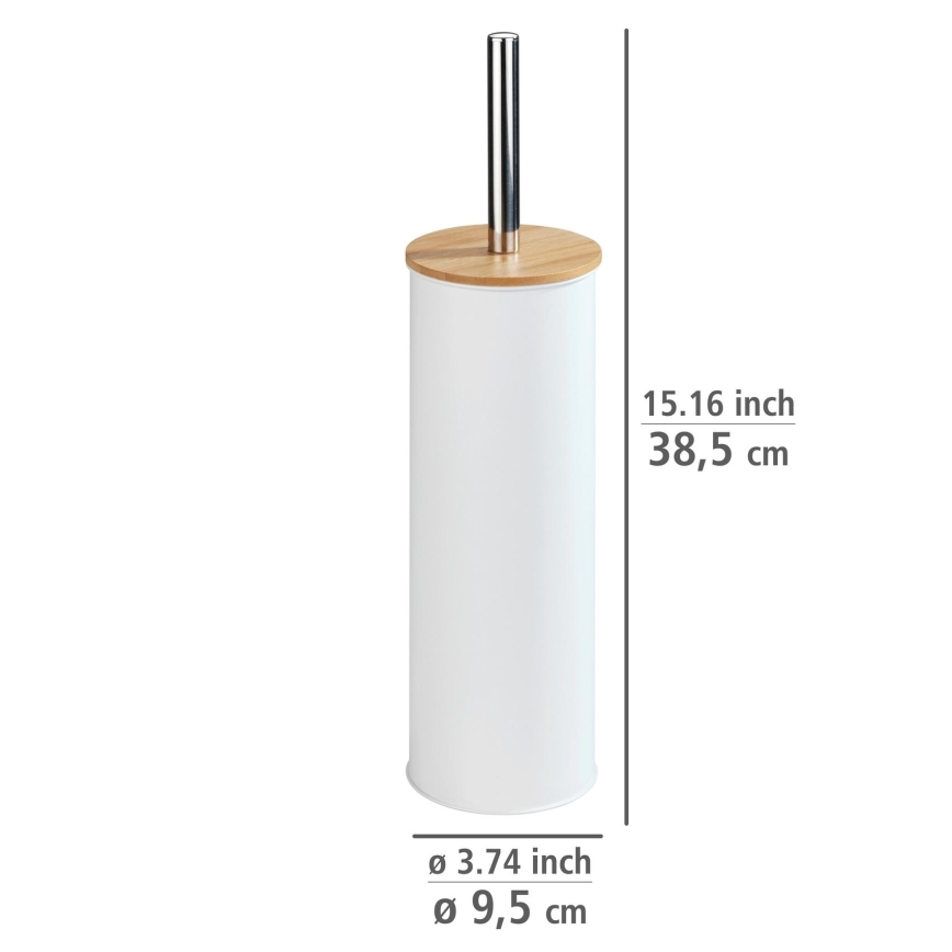 WENKO 24393100 - WC-borste TORTONA 9,5x38,5 cm vit/brun