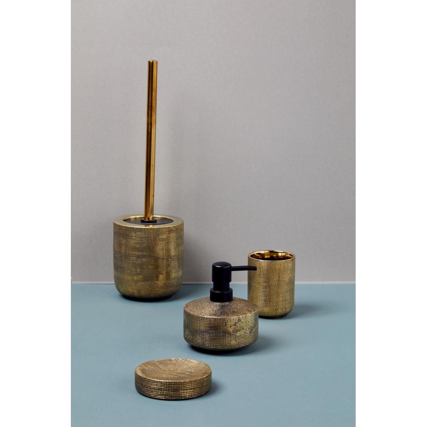 WENKO 24400100 - Tandborstmugg RIVARA 7,5x9,5 cm guldfärgad