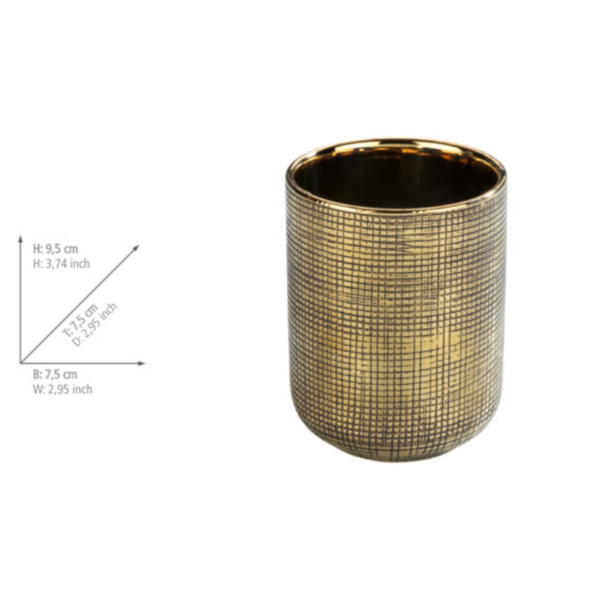 WENKO 24400100 - Tandborstmugg RIVARA 7,5x9,5 cm guldfärgad