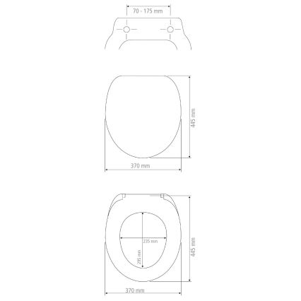 WENKO 24516100-WC toalettsits 300/350 kg, 37x44,5 cm, vit/silver