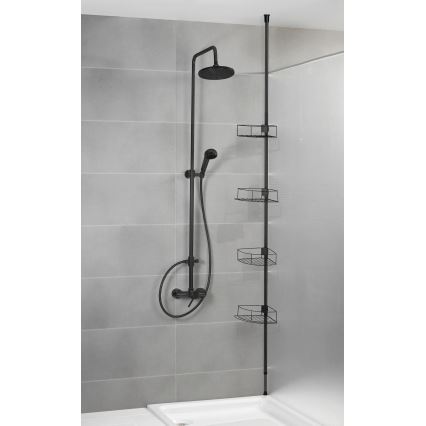 WENKO 24568100-Hörnhylla DOLCEDO 31x230 cm rostfritt stål/svart