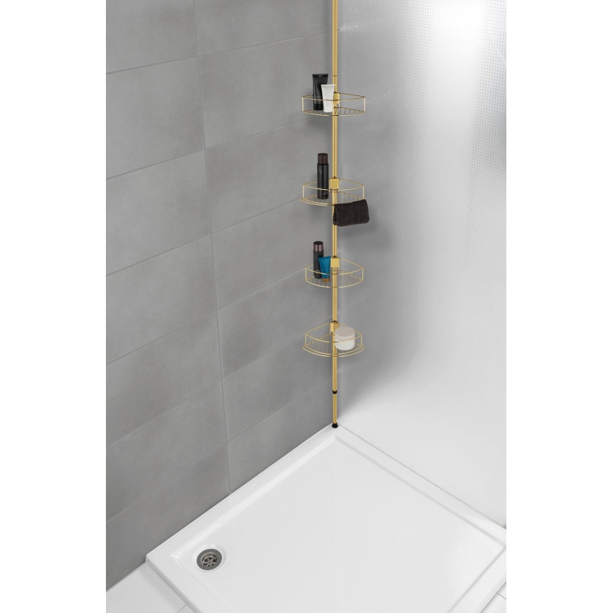 WENKO 24569100 - Hörnhylla DOLCEDO 31 x 275 cm, guldig