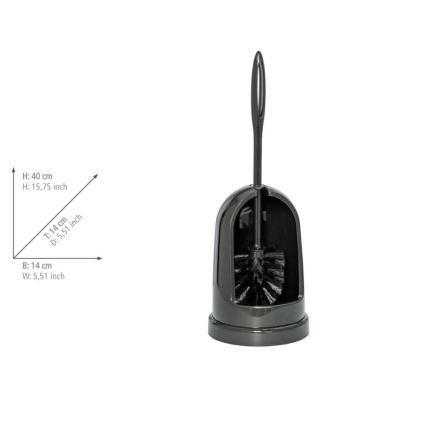 WENKO 24637100 - STANDARD toalettborste 14x40 cm svart