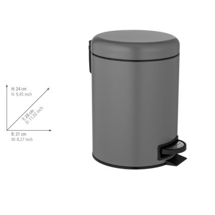 WENKO 24682100 - Korg LEMAN 21x24 cm grå/svart