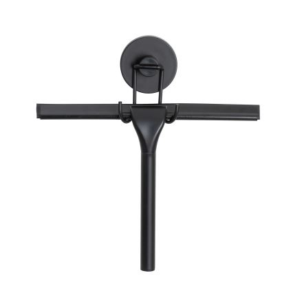 WENKO 24731100-Duschskrapa VACUUM-LOC RUND SCHW 24,5x25 cm svart