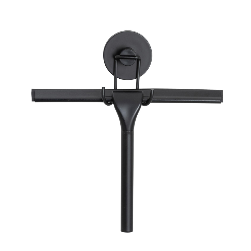 WENKO 24731100-Duschskrapa VACUUM-LOC RUND SCHW 24,5x25 cm svart