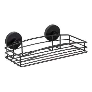 WENKO 24732100 - Hylla VACUUM-LOC, rund, svart, 26 x 14 cm