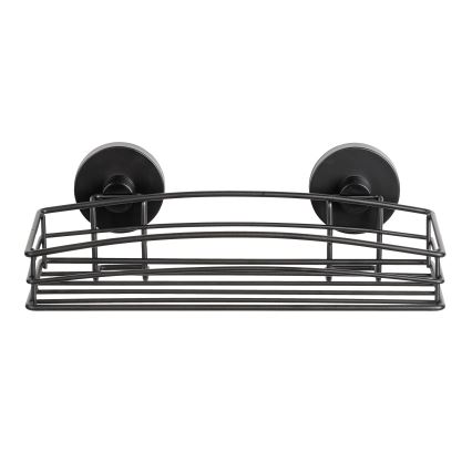 WENKO 24732100 - Hylla VACUUM-LOC, rund, svart, 26 x 14 cm
