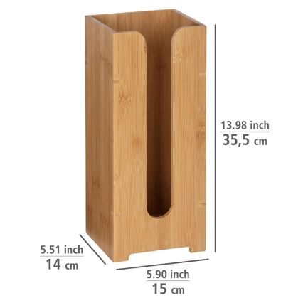 WENKO 24749100 - Toalettpappershållare BAMBUSA 15 x 35,5 cm brun