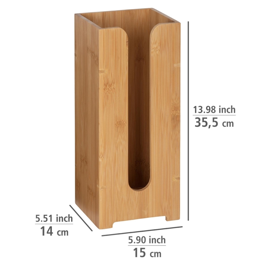 WENKO 24749100 - Toalettpappershållare BAMBUSA 15 x 35,5 cm brun