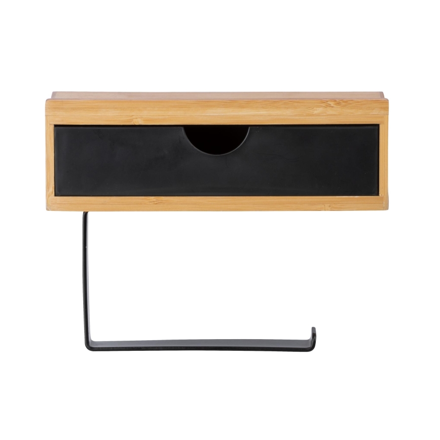 WENKO 24754100 - Toalettpappershållare BAMBUSA 18,5x14 cm brun/svart