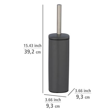 WENKO 24777100 - WC-set ALASSIO 9,3x39,2 cm rostfritt stål/grå