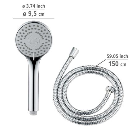 WENKO 24918100 - Duschhuvud BASIC LINE 9,5x9,5 cm blank krom/silverfärgad