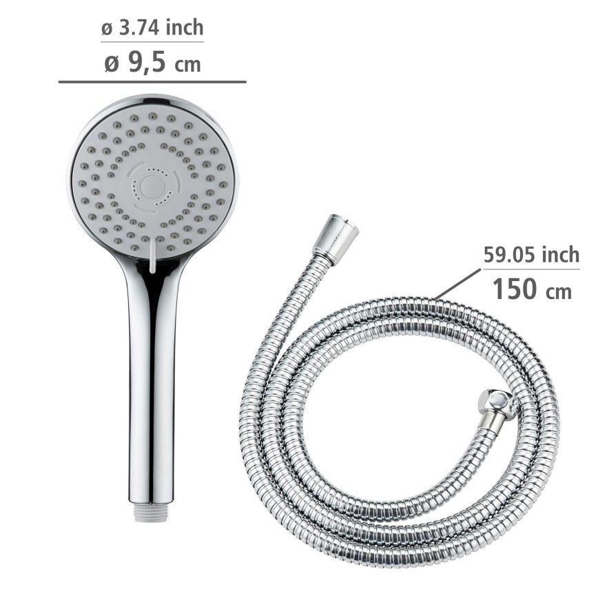 WENKO 24918100 - Duschhuvud BASIC LINE 9,5x9,5 cm blank krom/silverfärgad