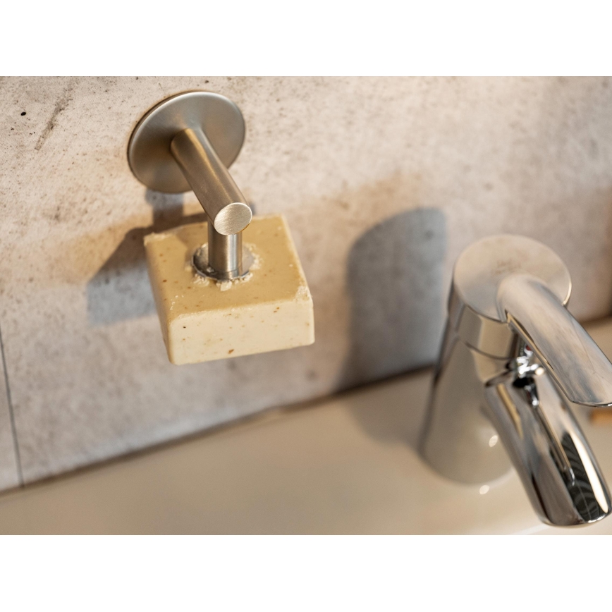 WENKO 24971100-Tvålhållare TURBO-LOC 4,5x7 cm silverfärgad