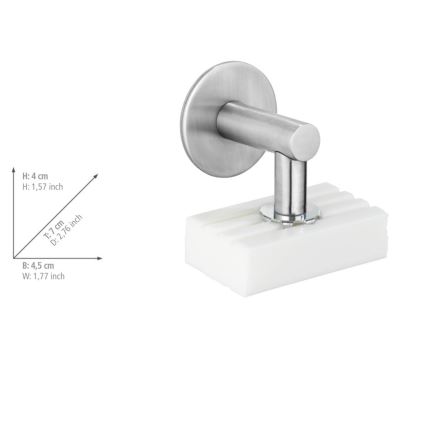 WENKO 24971100-Tvålhållare TURBO-LOC 4,5x7 cm silverfärgad