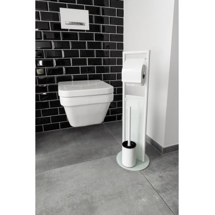 WENKO 24983800 - WC-set RAVINA 20x70 cm rostfritt stål/vit