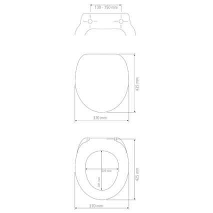 WENKO 25005100-Toalettsits SECURA 37x44 cm vit/grå