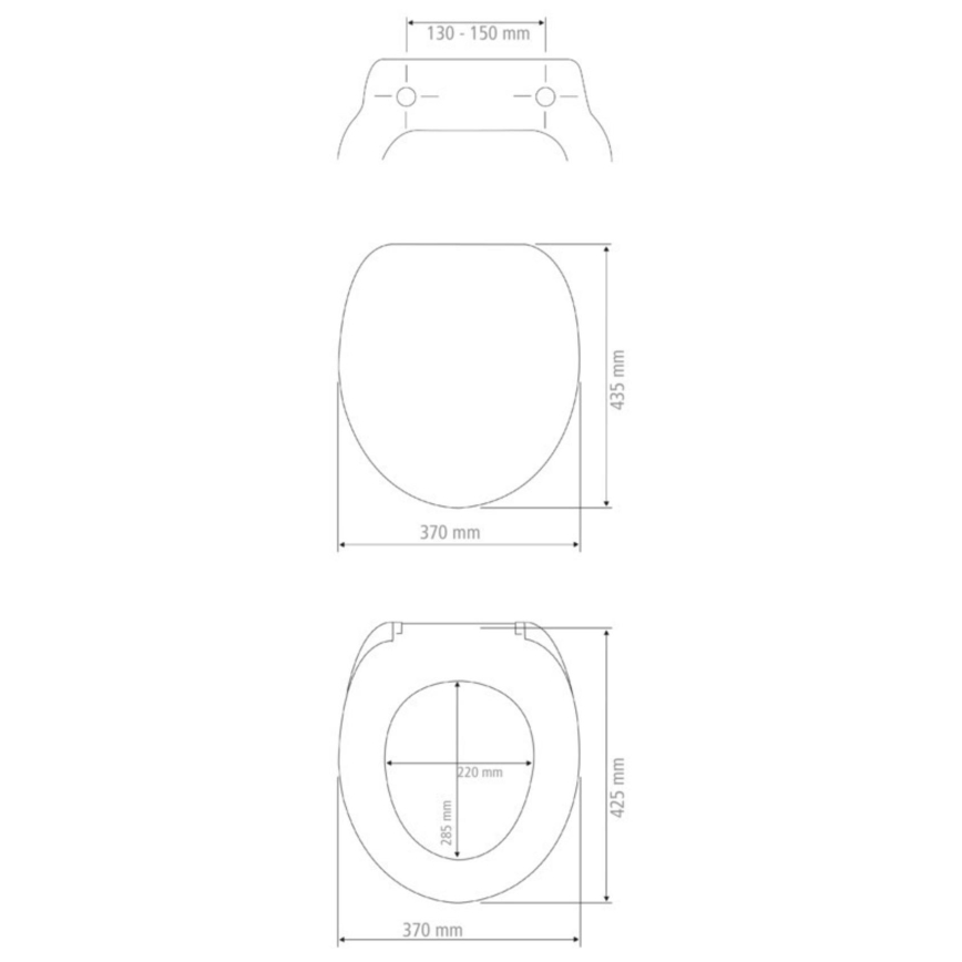 WENKO 25005100-Toalettsits SECURA 37x44 cm vit/grå