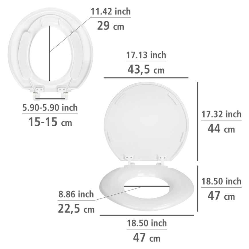 WENKO 25112100-WC toalettsits TORINO 44x43,5 cm vit