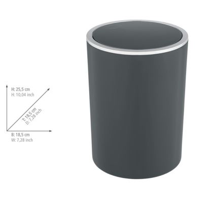 WENKO 25146100 - Korg INCA 18,5x25,5 cm antracit/polerad krom