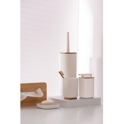 WENKO 25294100 - Tvåldispenser ROTELLO 8,9x12,7 cm vit/brun