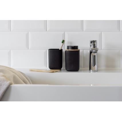 WENKO 25297100 - Tandborstmugg ROTELLO 8,5x11 cm svart/brun