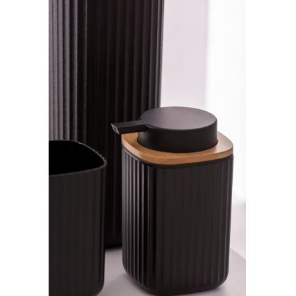 WENKO 25298100 - Tvåldispenser ROTELLO 8,9x12,7 cm svart/brun