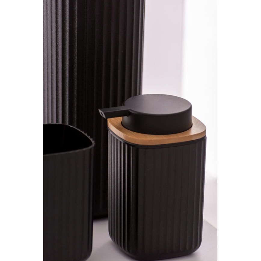 WENKO 25298100 - Tvåldispenser ROTELLO 8,9x12,7 cm svart/brun