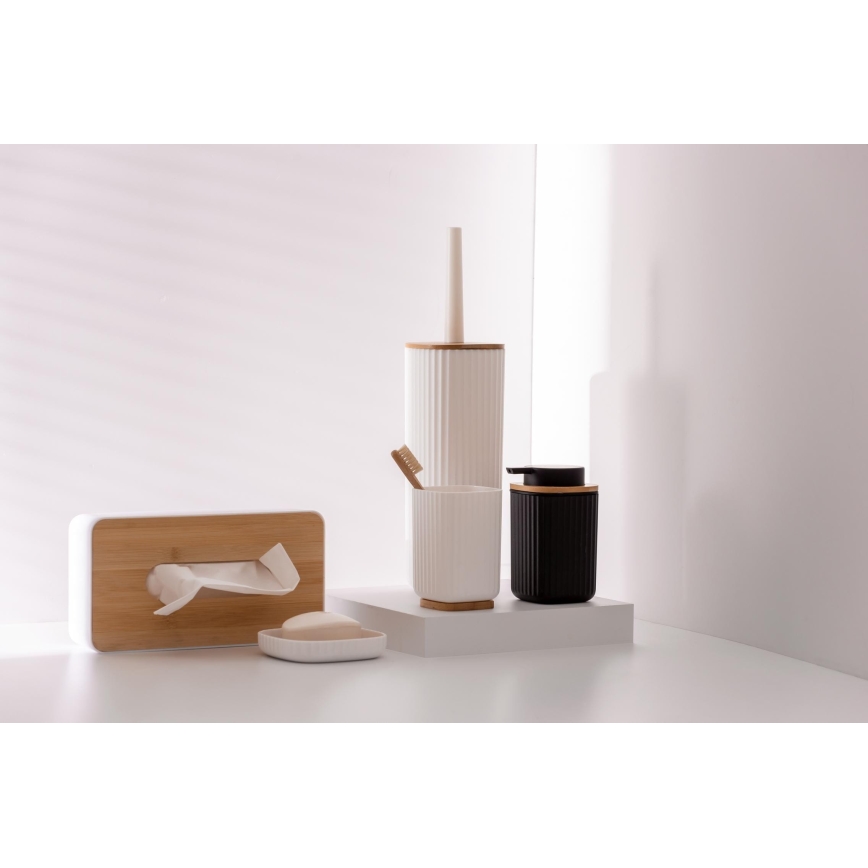 WENKO 25298100 - Tvåldispenser ROTELLO 8,9x12,7 cm svart/brun